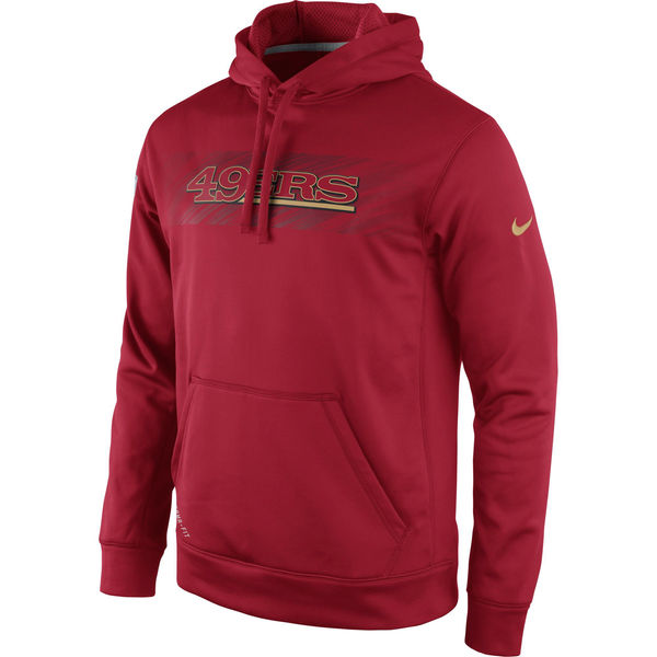 Men San Francisco 49ers Nike KO Speed Wordmark Performance Hoodie Red